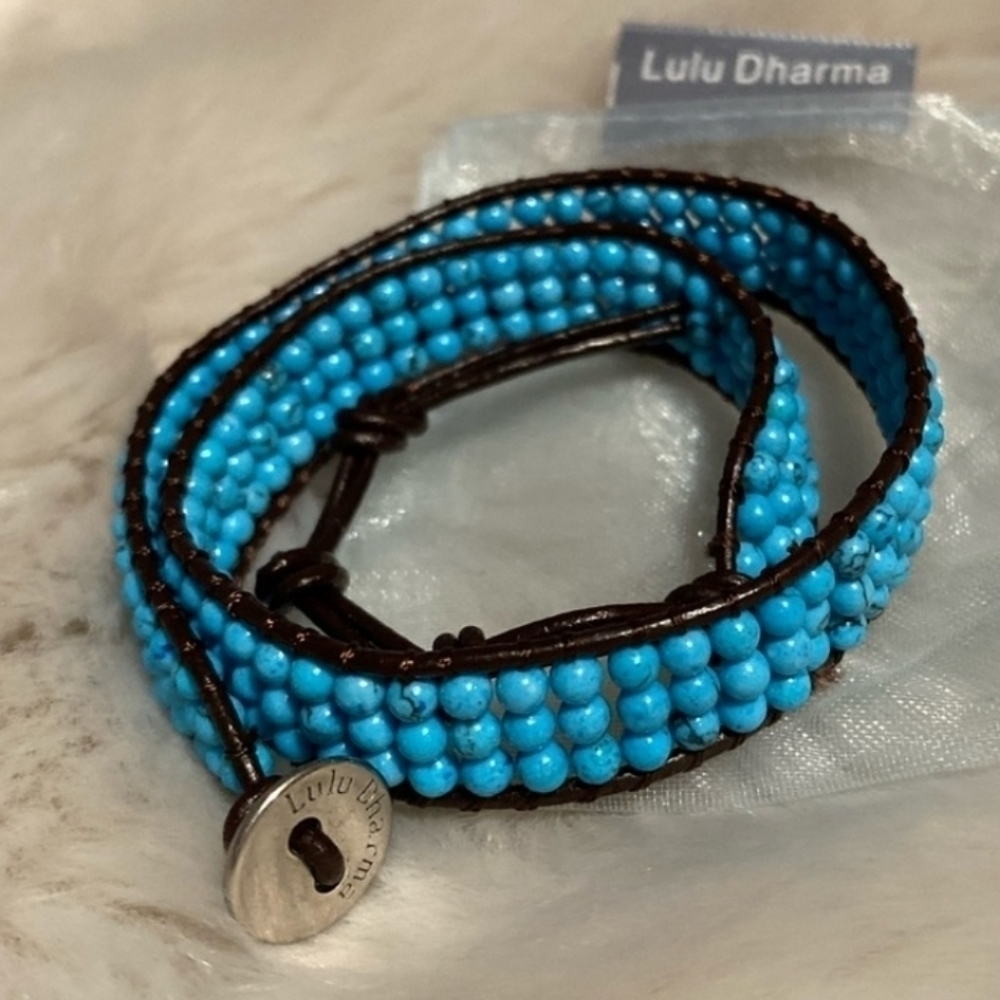 Lulu Dharma Turquoise Bead Wrap Bracelet